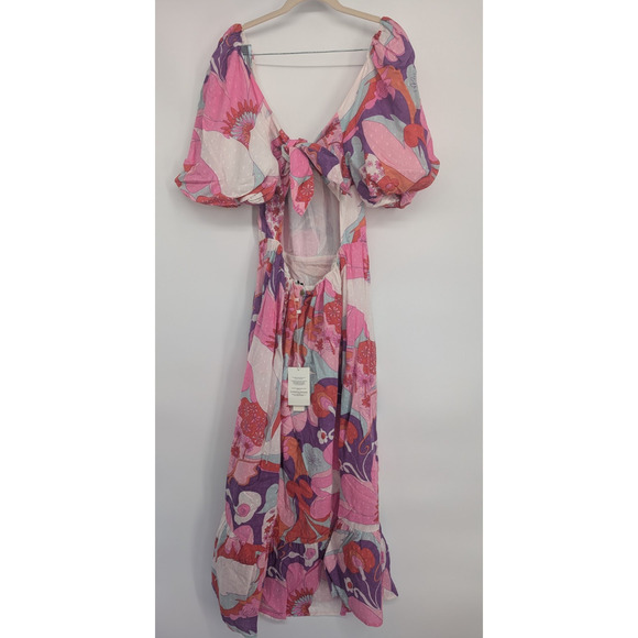 NWT Antik Batik Bahia Cutout Ruffle Maxi Dress Size US L EU 42 Floral #MD433 - Picture 5 of 11
